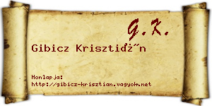 Gibicz Krisztián névjegykártya